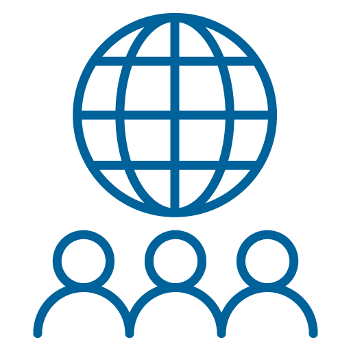 annual icon globe above group