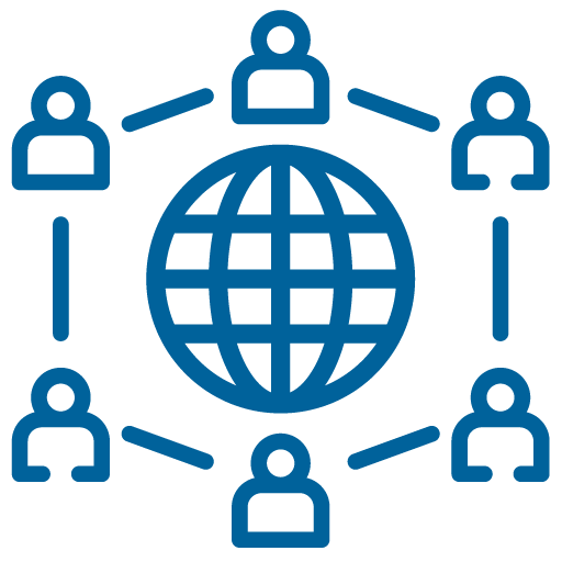 annual icon group people around globe