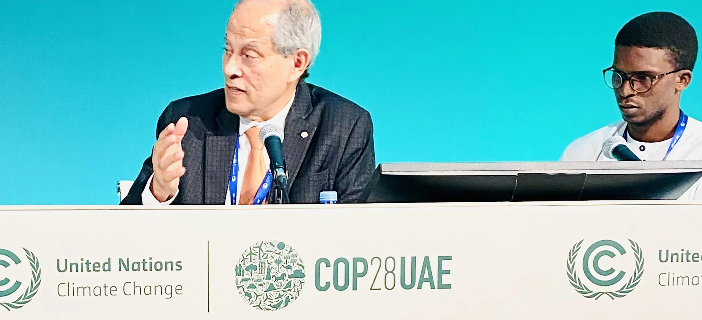Saifur Raiman Presenting At COP28 1.webp